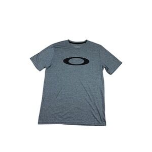 Oakley Mens O-Hydrolix Heather Gray Graphic Logo Performance T-Shirt Size Medium